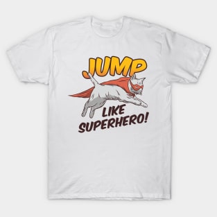 Jump Like Superhero Cat T-Shirt